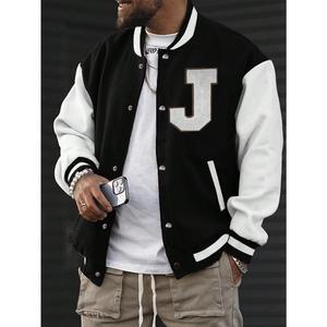 <span class=keywords><strong>Veste</strong></span> <span class=keywords><strong>de</strong></span> baseball pour hommes à col en V, design personnalisé Rainbow Spray, ODM/OEM, avec blocs <span class=keywords><strong>de</strong></span> couleur et lettres imprimées, fabriquée en usine - Product Image 4