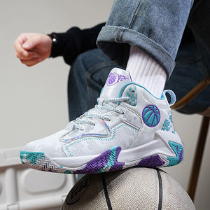 รองเท้าวิ่งเทรนเนอร์ผ้าฝ้ายทนทานทันสมัย บุผ้าฝ้าย ซับในทำจากยางลาเท็กซ์ พื้นรองเท้าด้านนอกทำจากยาง ปรับได้ ป้องกันข้อเท้าพลิก เหมาะสำหรับเล่นบาสเกตบอล - Product Image 2