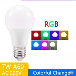 หลอดไฟ LED อัจฉริยะ A60 RGB ขั้ว E27 ควบคุมสีผ่านรีโมท เปลี่ยนสีได้ สำหรับตกแต่งบ้าน ให้แสงสว่างโดยรอบ - Product Image 5