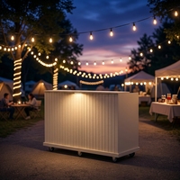 Chariot de bar mobile vintage en bois, comptoir portable en bois massif, kiosque de bar escamotable, table de bar à cocktails, armoire de rangement pour fêtes en extérieur