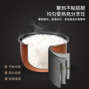 Olla a Presión Eléctrica AUX de 5L Multifuncional con Operación de un Toque para 4-5 Personas, para Cocinar Arroz - Product Image 2