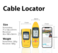 Détecteur de câbles numérique portable VA6830 avec écran LCD, protection IP65, CE - Détection de défauts de court-circuit en conduite/sol
