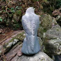 39CM PE Adler-Abschreckungsstatue Realistischer Falken-Gartenschutz Bewegungssensor Vogelabwehr