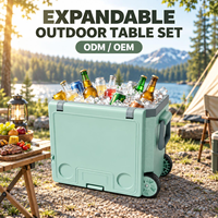 Glacière à roulettes robuste, isotherme, avec poignée de traction, design résistant aux chocs, pour la pêche, le camping, les événements en plein air, OEM