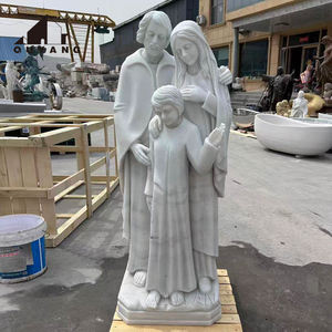 Statue de la Vierge Marie et de l'Enfant Jésus sculptée à la main en marbre <span class=keywords><strong>blanc</strong></span>, grande taille, pour la décoration de jardin ou d'église - Product Image 5