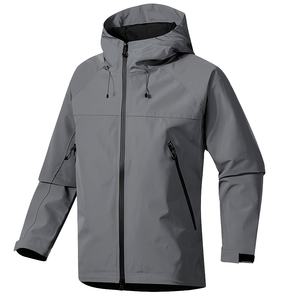 Veste coupe-vent unisexe de haute qualité, taille plus, en softshell, capuche intégrale, imperméable, respirante, fermeture éclair, randonnée en plein air, imprimé, automne - Product Image 4