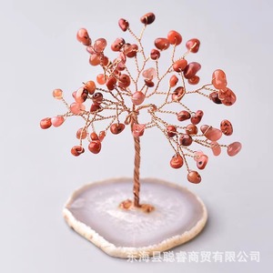 Ornement d'arbre en cristal d'améthyste avec base en agate, décoration d'intérieur, article cadeau - Product Image 2
