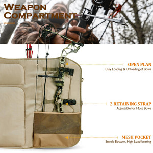 Échantillon Gratuit - Housse Souple Imperméable Antivol pour Arbalète, Sac de Chasse Tactique pour Tir à l'Arc avec Bretelles de Sac à Dos et Organisateur de Carquois - Product Image 3