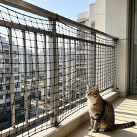 Filet de protection pour chat en fil d'acier, maille renforcée haute résistance pour balcon, fenêtre, terrasse, sécurité des animaux domestiques