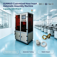 Machine d'assemblage automatisée d'inserts de tuyaux entraînés par moteur PLC XUNNUO, dispositif de fabrication personnalisé, capacité de 450 pièces/heure, garantie 1 an