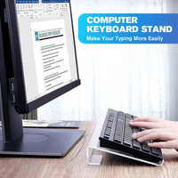 Support de clavier incliné en acrylique plateau d'ordinateur PC antidérapant avec support d'organisateur de matières plastiques en tissu métallique pour le stockage de bureau