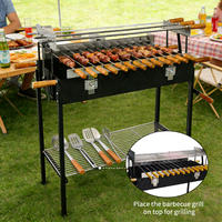Barbecue HDC32 Black Cyprus Grill, barbecue moderne pour jardin extérieur, four à barbecue, brochettes rotatives électriques