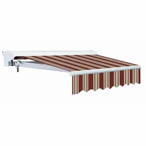 Toldo dobrável para pátio, toldo dobrável manual telescópico com motor e cassete de 6m/4m, toldo retrátil