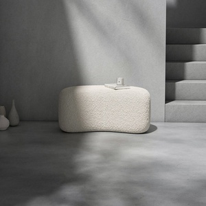 Muebles de Boucle de lujo de estilo moderno Americano, diseño de otomón de terciopelo, Banco de extremo de cama, sala de estar, dormitorio al aire libre, cambio de zapatos - Product Image 6
