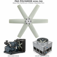 Pale de ventilateur axial en polyamide renforcé de fibre de verre PAG, 6 pales, angle réglable, pour moteur diesel, tour de refroidissement