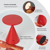 Chambre Moderne Simple Haut de Gamme LED Lampe de Table Tactile Contrôle Sans Fil DC Alimenté Soins Des Yeux Chinois Rouge Veilleuse