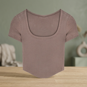 Camisetas Cortas de Verano 2022, Nuevas, a la Moda, Personalizadas, Transpirables, Vintage, de Alta Calidad, de Poliéster y Algodón para Mujer - Product Image 3