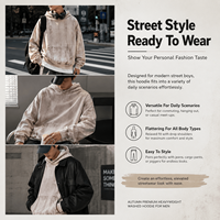 Sweat à capuche ample en coton épais avec poche – Sweat à capuche lourd de marque tendance et de créateur