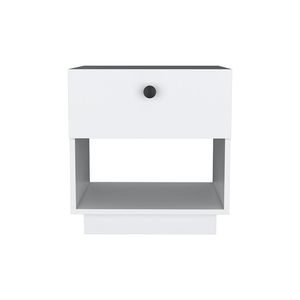 DB Mesita de noche de un cajón Viliigili, acabado blanco, madera maciza, antiguo, Europeo, francés, moderno, con espejo, dormitorio, apartamento, Hospital - Product Image 2