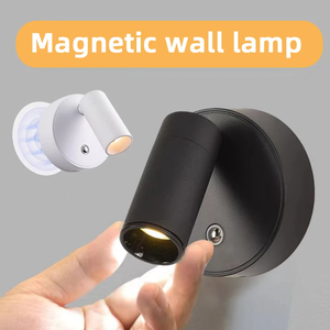 Lámpara de Pared LED Recargable USB Moderna, Foco Cob Magnético Ajustable para Dormitorio <span class=keywords><strong>Interior</strong></span>, Control Táctil de 3 Colores - Product Image 1