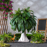 Style naturel Durable Artificiel Boston Fern PE Arbustes Herbe Palmiers Mousse pour Extérieur Balcon Vie Décorations Fête D'anniversaire
