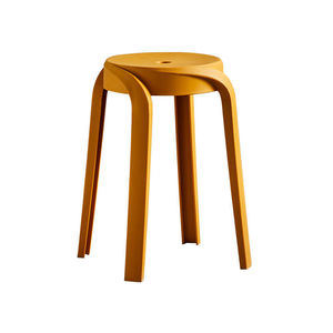 Thickened plastic round <b>stool</b> for home use, modern minimalist design, creative stackable dining table, high plastic chair. - Product Image 5