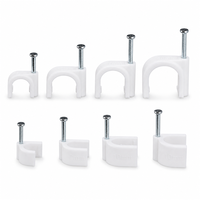 Vente en gros, fabricant, stock disponible, pinces à câble en plastique en forme de C avec clou en acier, 4mm, 7mm, 10mm