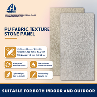 Panel Batu 3D Tekstur Kain PU 600x1200 Mudah Dipasang Tahan Air Tahan Api Tahan UV Untuk Interior Eksterior Kamar Mandi Gym