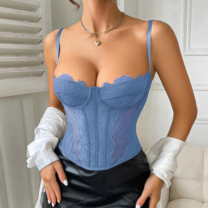 Vente en gros d'usine, bustier corset sexy en dentelle à armature, décolleté plongeant, haut de soutien-gorge mince pour femmes, corset femme, korset per femra - Product Image 2