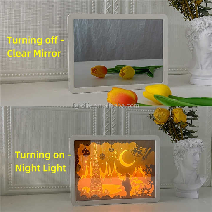 New Design LED Paper Sculptures Frame Table Lamps Art Mood Light ...