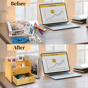 מארגן שולחן עבודה רב תכליתי מבמבוק, מארגן שולחן מודרני, אביזרי משרד מבמבוק, מארגן שולחן - Product Image 4