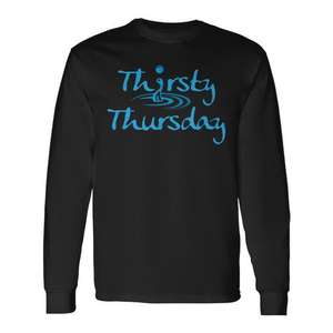 T-shirt à manches longues « Thirsty Thursday » promotionnel pour la bière, le vin et les margaritas - Product Image 2