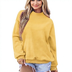 Nouvelle Arrivée Sweat-shirt d'hiver pour femme sur mesure en coton/polyester uni, grande taille, col montant oversize - Product Image 1