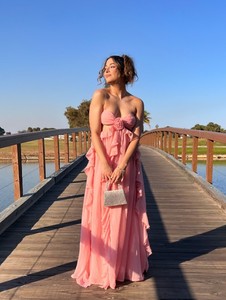 Abito Vintage in Chiffon Antistatico con Balze e Spacco, Lunghezza Tubo, per <span class=keywords><strong>Vacanze</strong></span> <span class=keywords><strong>Invernali</strong></span> - Product Image 5