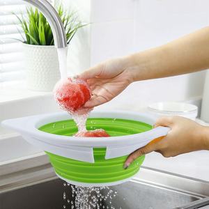 एस्कर्डर डी वर्दुस रसोई सिलिकॉन फोल्डेबल फूड स्ट्रॉनर टोकरी तह स्टैंड के साथ ढहने वाले कोनर्स - Product Image 6