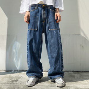 Pantalones vaqueros bordados con agujeros rotos personalizados al por mayor, pantalones vaqueros finos informales para <span class=keywords><strong>hombre</strong></span>, pantalones vaqueros clásicos para correr para <span class=keywords><strong>hombre</strong></span> joven - Product Image 4