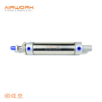 Cylindre pneumatique miniature en acier inoxydable de type MA Airtac, double action, en aluminium, haute puissance, avec aimant