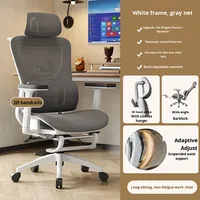 Chaise de bureau moderne Youhan YHHX-918, ergonomique, avec dossier en maille, hauteur réglable, panneau supérieur en PVC, structure en fer