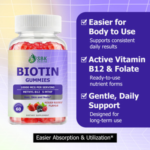 Fast Absorption Vegan Biotin Gummies Beauty Boost Formula Brighten Skin Strengthen Hair Nails Biotin Gummy Candy - Product Image 6