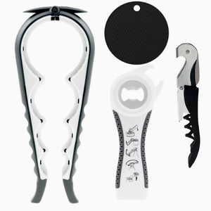 Juego de 4 abridores de frascos y botellas, abridor de latas multifunción 5 en 1 con mango ergonómico antideslizante, juego de herramientas de cocina - Product Image 3