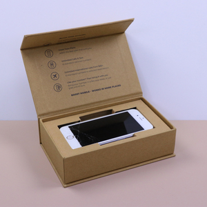 Caja de embalaje de papel kraft reciclado personalizada para teléfono móvil, caja de cartón con cierre magnético - Product Image 1
