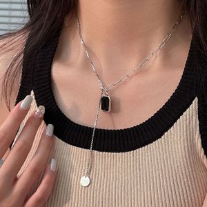 Collar de plata de ley S925 con cuentas, diseño geométrico, cadena de clavícula de múltiples capas para mujer, estilo coreano, uso diario - Product Image 1