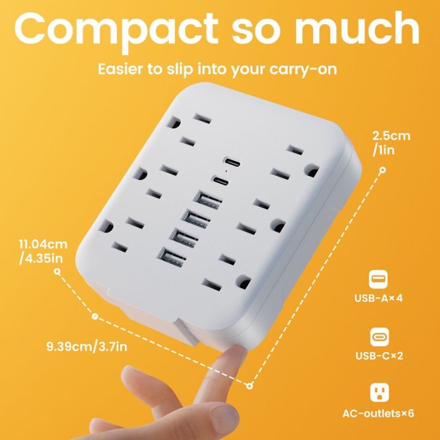 Wholesale 12-in-1 Socket Extender with 6 AC Outlets 6 USB 2 C Ports Wall Mounted Power Strip Surge Protector OEM Custom Factory