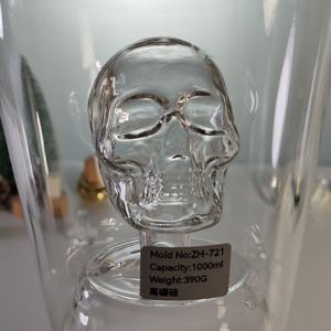 Botella <span class=keywords><strong>de</strong></span> Vidrio <span class=keywords><strong>de</strong></span> Borosilicato Vacía <span class=keywords><strong>de</strong></span> 1000 ml al por Mayor para <span class=keywords><strong>Vodka</strong></span>, Tequila, Whisky, Botella <span class=keywords><strong>de</strong></span> Licor Transparente con <span class=keywords><strong>Forma</strong></span> <span class=keywords><strong>de</strong></span> <span class=keywords><strong>Calavera</strong></span> - Product Image 2