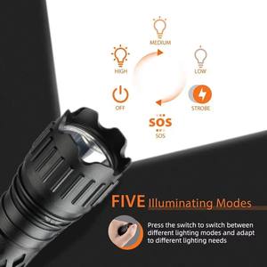 ZOOMFIRE Alliage d'aluminium IP65 Étanche De Poche LED Lampe De Poche Vélo <span class=keywords><strong>Camping</strong></span> Tactique Type-C USB De Charge ZF001 - Product Image 5