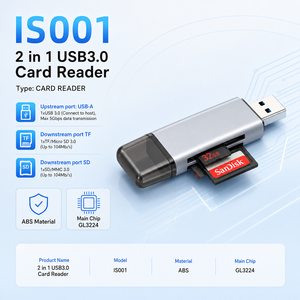 2 in 1 USB ตัวอ่านการ์ด3.0 5Gbps ความเร็วสูงแบบพกพา SD Micro SD TF การ์ดหน่วยความจำแฟลชไดรฟ์สไตล์สำหรับพีซีแล็ปท็อป - Product Image 5