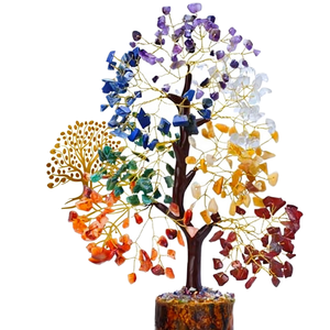 Arbre de la prospérité en cristal naturel avec pierres colorées et base, ornement Arbre de vie, décoration de Noël pour la maison et la table, cadeau - Product Image 1