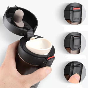 Gobelet isotherme en acier inoxydable Mercedes-Benz 500 ml avec couvercle pop-up, cadeau d'affaires pour utilisation en voiture - Product Image 5