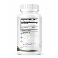 Capsules de curcuma et curcumine OEM avec extrait de poivre noir, 95 % de curcuminoïdes, complément pour le soutien articulaire, 60 unités par flacon