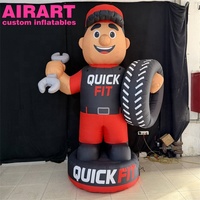 Mascotte Gonflable Mécanicien en Tissu Oxford, Personnalisable, Dessin Animé, pour Publicité et Décoration de Grand Ouverture de Garage